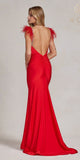 Nox Anabel T1138 Feather Shoulder Long Mermaid Gown