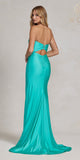 Nox Anabel T1139 Floor Length Fitted Satin Strapless Sweetheart Dress