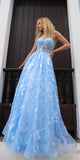 Nox Anabel T1332 Bell of the Ball Strapless A-Line Sequin Floral Dress