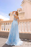 Nox Anabel T1336 Long A-Line Glitter Sequin Applique Corset Ball Gown