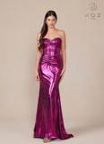 Nox Anabel T1499 Dress Strapless Metallic Satin Fitted Gown