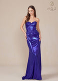 Nox Anabel T1499 Dress Strapless Metallic Satin Fitted Gown