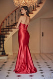 Nox Anabel T1500 Dress Satin Strapless Floor Length Keyhole Bodice