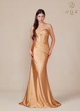 Nox Anabel T1500 Dress Satin Strapless Floor Length Keyhole Bodice