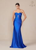 Nox Anabel T1500 Dress Satin Strapless Floor Length Keyhole Bodice