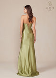 Nox Anabel T1500 Dress Satin Strapless Floor Length Keyhole Bodice
