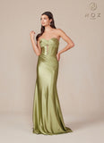 Nox Anabel T1500 Dress Satin Strapless Floor Length Keyhole Bodice
