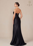 Nox Anabel T1500 Dress Satin Strapless Floor Length Keyhole Bodice