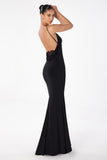 Astee T2008 Fitted Spaghetti Strap Open Back with Lace Detail Gown