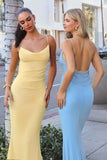 Astee T2008W Fitted Spaghetti Strap Open Back with Lace Detail Gown