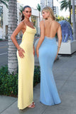 Astee T2008 Fitted Spaghetti Strap Open Back with Lace Detail Gown