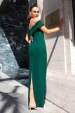 Astee T2011 Off the Shoulder Fitted Evening Gown Back Slit