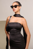 Astee T2012 Strapless Fitted Mermaid Gown with Scarf