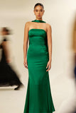 Astee T2012 Strapless Fitted Mermaid Gown with Scarf
