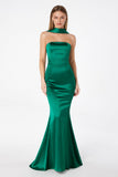 Astee T2012 Strapless Fitted Mermaid Gown with Scarf