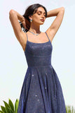 Ladivine Amoris T213 Sleeveless Spaghetti Strap A-Line Glitter Gown