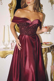 Amoris T614 Off the Shoulder A-Line Gown Sequin Bodice