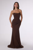 Ladivine Amoris T702 Strapless Scoop Neckline Fitted Chiffon Dress