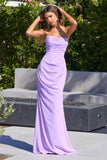 Ladivine Amoris T702 Strapless Scoop Neckline Fitted Chiffon Dress