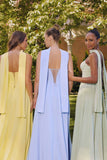 Amoris T711 Long Spaghetti Strap A-Line Chiffon Dress