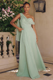 Amoris T716 One Shoulder Chiffon A-Line Evening Dress