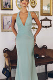 Amoris T720 Halter Satin Sleek Floor Length Gown