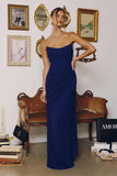 Amoris T726 Strapless Side Sash Chiffon Formal Gown