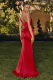 Amoris T727 One Shoulder Fitted Stretch Satin Mermaid Dress