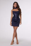 Amoris T731 Strapless Soft Crepe Draping Fitted Mini Dress