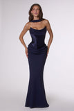 Amoris T732 Strapless Fitted Column Semi-Formal Gown