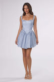 Amoris T738 Short Fitted Bodice Tiered Ruffle Mini Skirt Dress