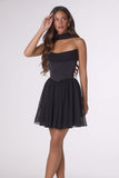 Amoris T740 Strapless Fit and Flare Mini Chiffon Dress
