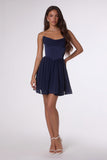 Amoris T740 Strapless Fit and Flare Mini Chiffon Dress