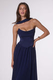 Amoris T741 Flowing A-Line Strapless Chiffon Evening Gown