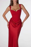 Amoris T742 Timeless Fitted Satin Formal Gown Crepe Bodice