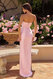 Amoris T745 Strapless Satin Formal Gown