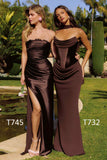 Amoris T732 Strapless Fitted Column Semi-Formal Gown