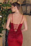 Amoris T818 Long Fitted Stretch Satin Evening Dress