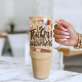 Teacher Superpowers Glass Cup