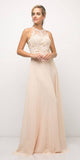 Cinderella Divine UJ0120 A-Line Chiffon Dress Halter Lace Applique Bodice