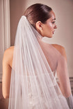 Embroidery Hem Lace Chapel Veil