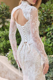 Andrea & Leo WL071 Fit and Flare Lace Overlay Wedding Dress with Bolero Jacket