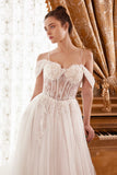 Ladivine WN307 Layered Tulle A-Line Bridal Gown With Corset Bodice