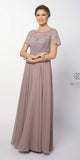 CLEARANCE - Nox Anabel Y525 - Short Sleeve Embroidered Top Formal Dress (Size 3XL)