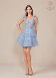 Nox Anabel Y858 Dress Short A-Line Ruffled Tiered Tulle Skirt