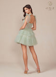 Nox Anabel Y858 Dress Short A-Line Ruffled Tiered Tulle Skirt
