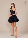 Nox Anabel Y859 Dress Strapless Sweetheart A-Line Ruffled Skirt