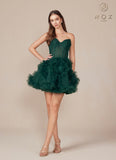 Nox Anabel Y859 Dress Strapless Sweetheart A-Line Ruffled Skirt