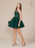Nox Anabel Y859 Dress Strapless Sweetheart A-Line Ruffled Skirt