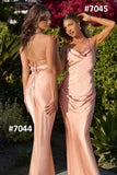 Ladivine BD7044 Long Fitted Satin Slip Gown